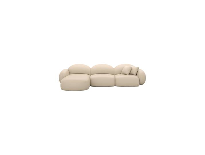 4-Sitzer Design Echtleder Ecksofa „Varello“ Echtleder Beige BLOOMINGLOFT Collection