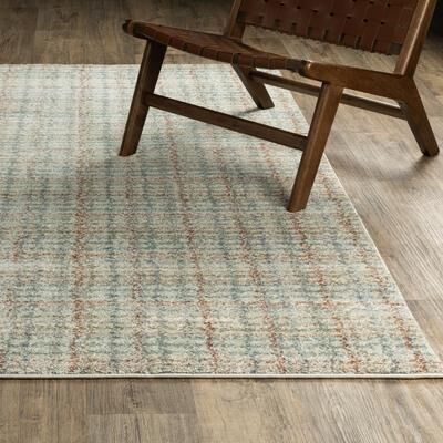 ROW ROW Gemma Distressed Plaid Area Rug