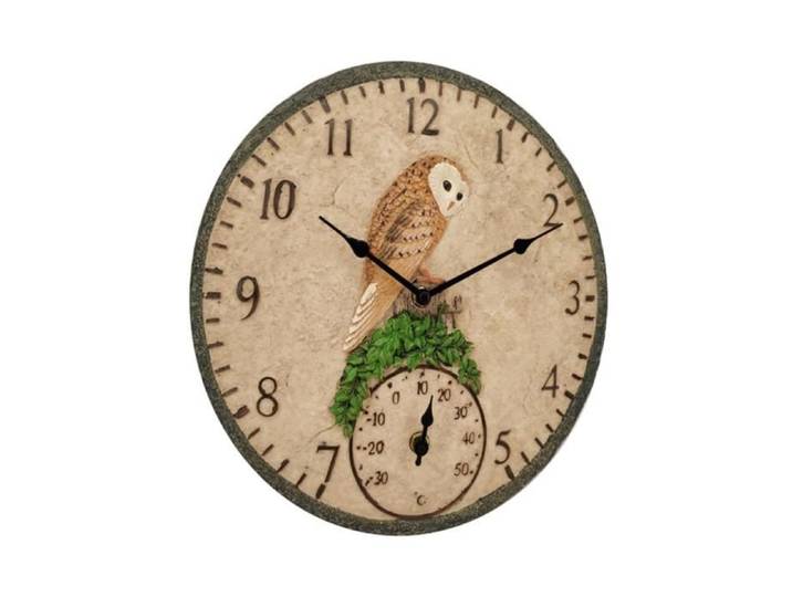 Horloge d'extérieur avec thermomètre Horloge de Jardin étanche extérieure Horloge décoration de terrasse Maison Jardin