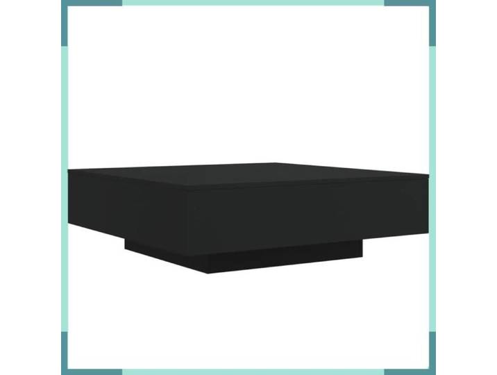 Table basse - 836603 - Carré 100x100 cm - Noir - Avec lumières LED