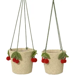 Übertopf zum Hängen (DH 14x40 cm) - braun - DH 14x40 cm