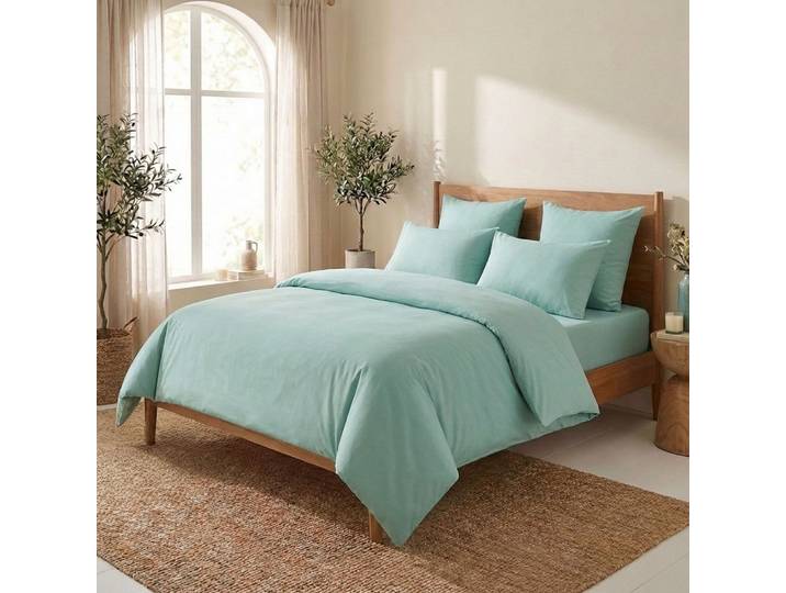 Parure de lit coton uni 240x260 cm