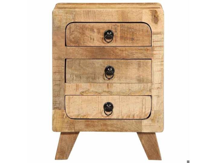 CHEZ JILI* Table de chevet - RUIGOU - Petite table de chambre 37x32x50 cm bois de manguier massif brut Août940702