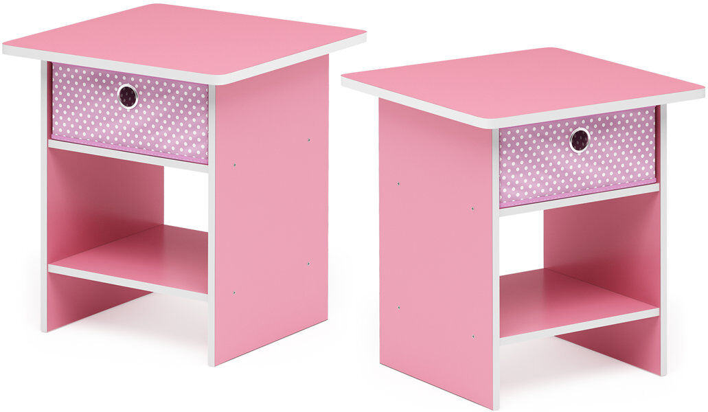 17 Stories Sled Square Side Table Set Light Pink 45.2cm H X 39.4cm W X 39.4cm D