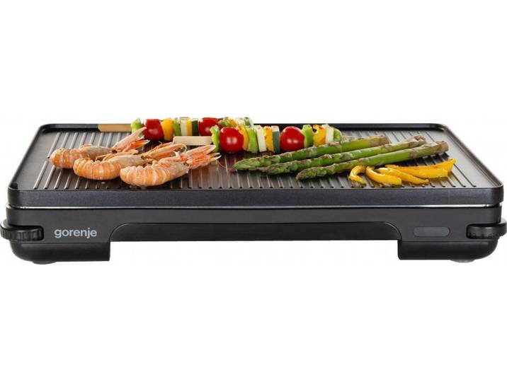 Gorenje Tischgrill TG2000LCB, Schwarz, Freistehend, Metall, Kunststoff, 1 Zone(n), Aluminium, 320 x 480 mm