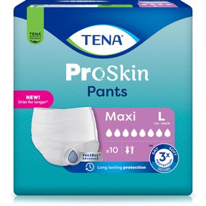 TENA Inkontinenz-Pants ProSkin Maxi, Unisex, Größe L (100-135cm), Einweg, 8 Tropfen, 10 Stück