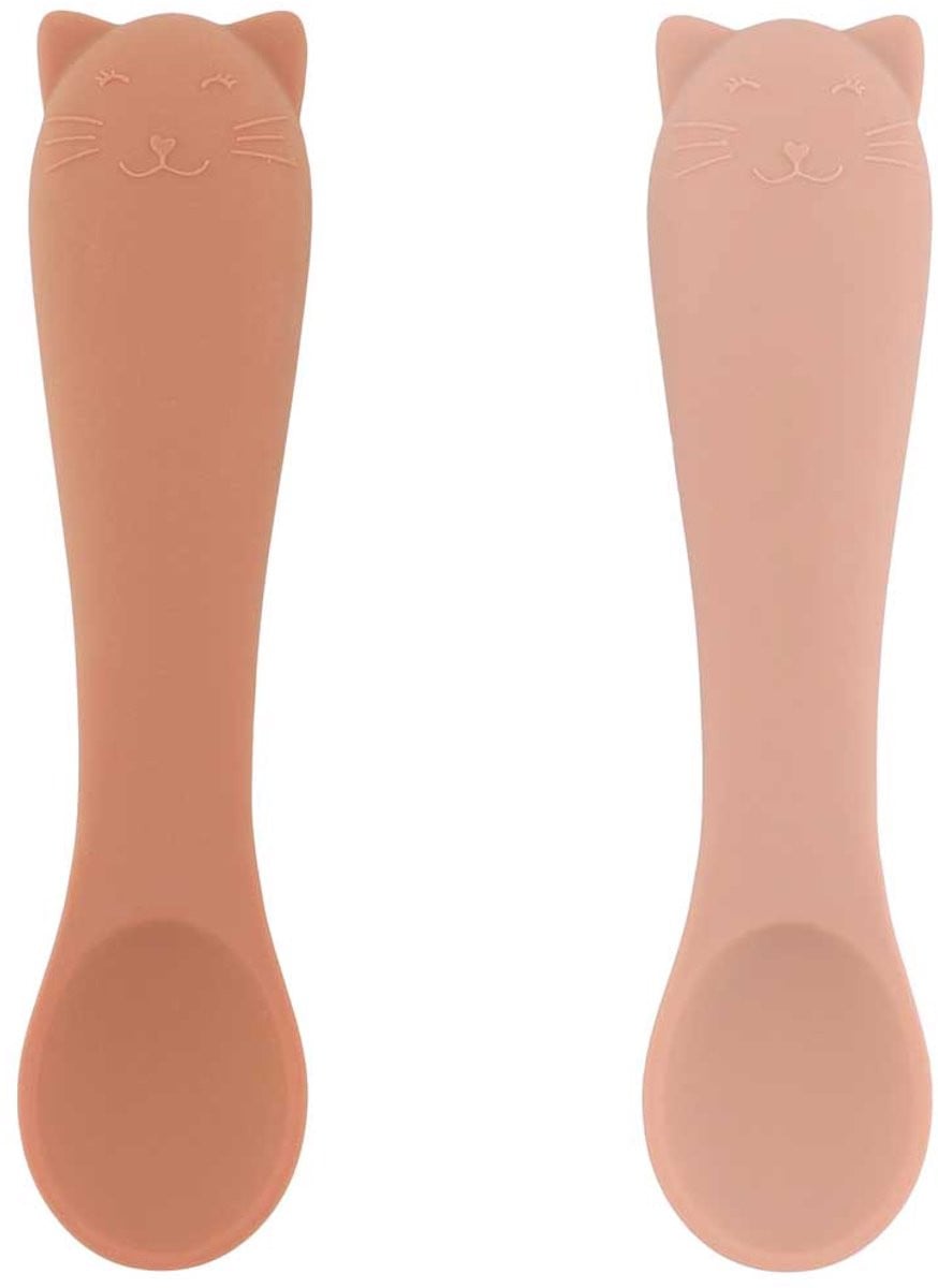 Trixie Eerste Baby Lepels 2-Pack Mrs. Cat - Zachte Siliconen - 4m+