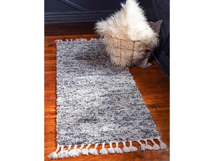 Hochflor-Teppich Top Shag, LAGERRÄUMUNG , grau (grau, elfenbeinfarben), B:79cm H:32mm L:249cm, Polypropylen (PP), MYFLAIR MÖBEL & ACCESSOIRES, Teppiche, Hochflor-Teppich, gewebt, melierte Optik, weich & kuschelig, mit Fransen