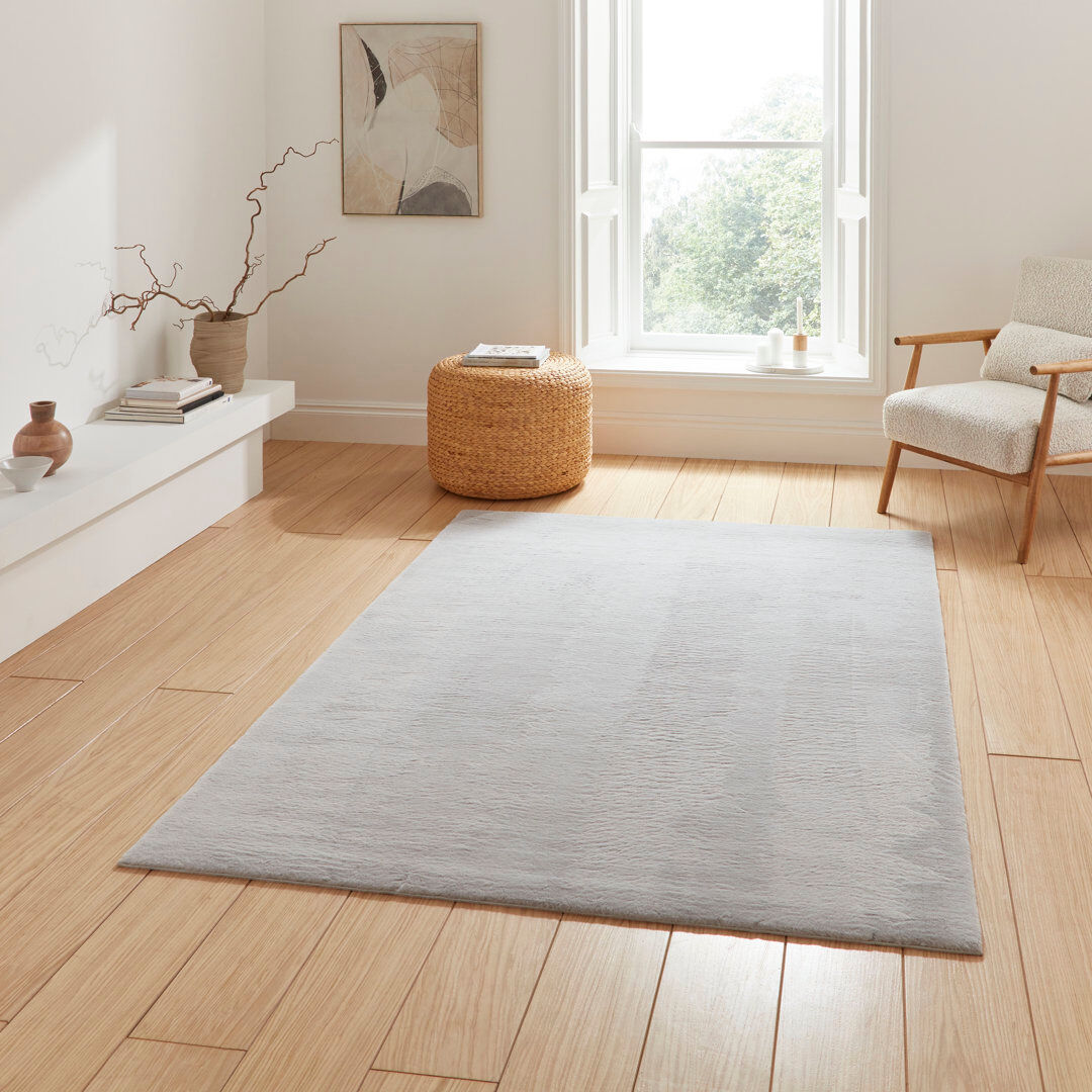 Think Rugs Snug area rug Machine Woven Light Grey Gray Rectangle 160 x 230cm