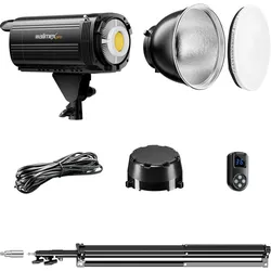 Walimex pro LED Niova Plus DL 200 W + Stativ Set Lichtstativ Flächenleuchte (Flächenleuchte), Dauerlicht, Schwarz