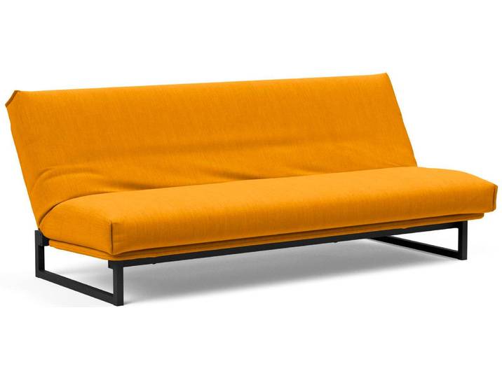 Schlafsofa, Polyester, Gelb (Burned Curry), 200×95 cm, Dauerschlaffunktion & 3-fach verstellbare Rückenlehne, Modern, Innovation Living