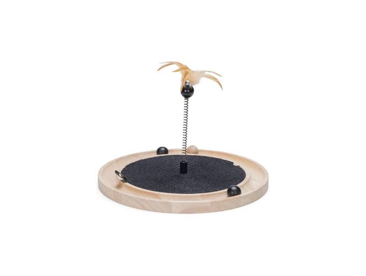 Katzen-Spielschiene DESIGNED BY LOTTE Idah , braun (natur, schwarz), H:4cm Ø:39,5cm, Tierspielzeuge, Katzen-Spielschiene