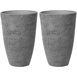 BLUMENTOPF 2er-Set grau rund 51/51/71 cm Camia