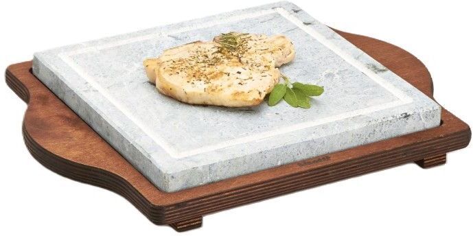 Bisetti Pietra Ollare Quadrata 25 x 25 cm Legno
