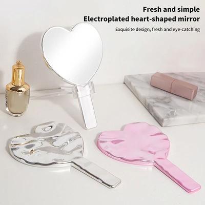 Uplift Essentials Signature Heart Handheld Vanity Mirror silver