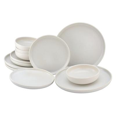 CreaTable Uno Offwhite Tellerset 12-tlg Steinzeug