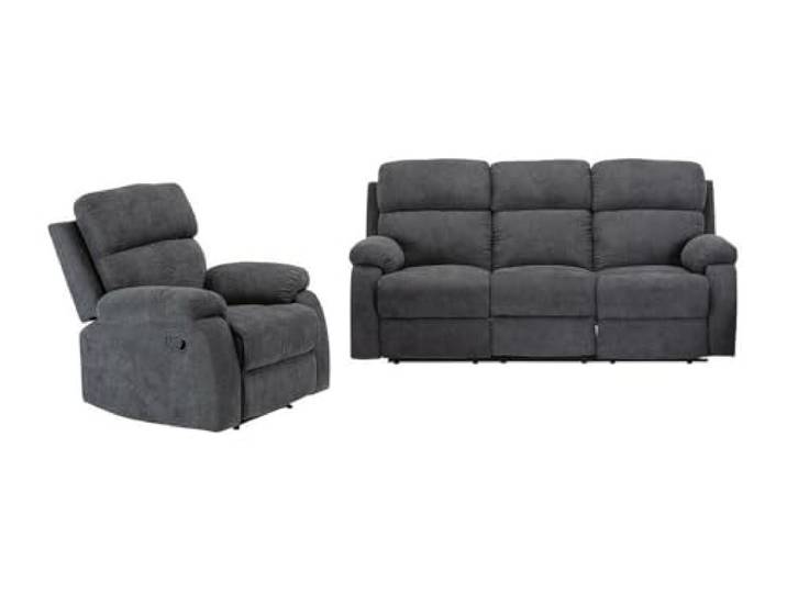 Vente-unique Relaxgarnitur 3+1 - Stoff - Anthrazit - TOLZANO