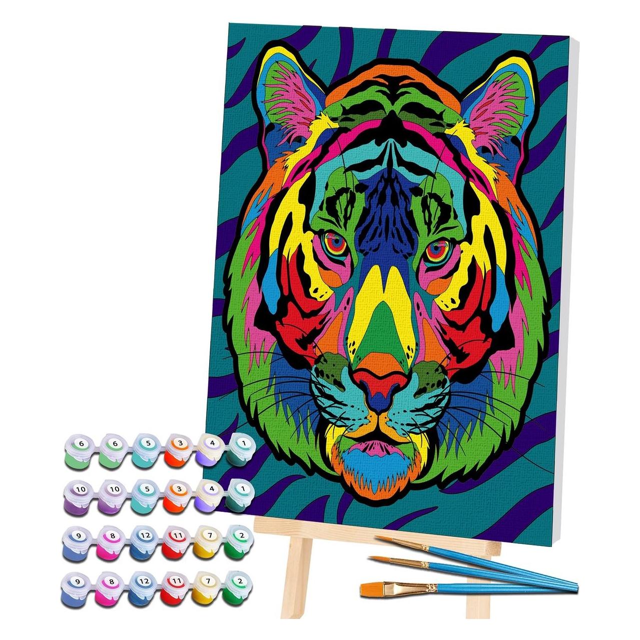 Planet Splat-Malerei nach Zahlen, TIGER 30x40 cm (777576)