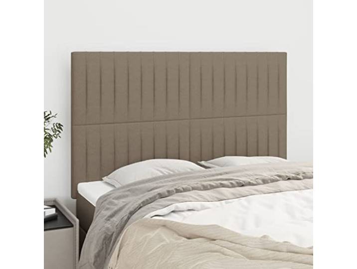 KTHLBRH Kopfteil für Bett, 4 Stück, aus Stoff, Taupe, klassisches Design, elegantes Design mit verstellbarer Höhe zur Unterstützung des Rückens und Stabilität, Beine aus massivem Lärchenholz, 72 x 5 x