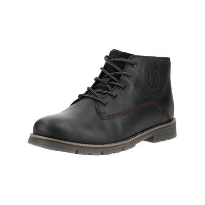 Schnürstiefelette BUGATTI "bugatti Stiefelette Leder", Herren, Gr. 43, schwarz, Leder, Schuhe Schnürstiefelette