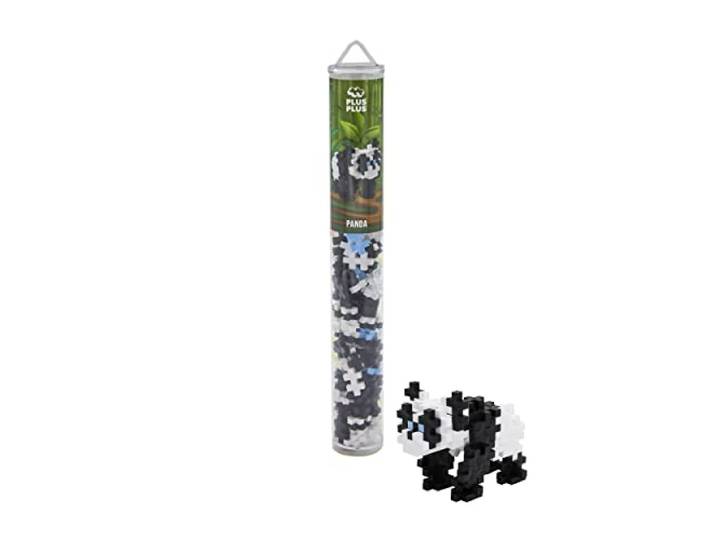 Plus-Plus 9604195 52328 creatieve bouwstenen tube, Panda, ingenieus constructiespeelgoed, 100 delen, kleurrijk