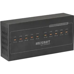 Voltcraft UC-650W01 USB Ladestation 650 W USB PD Schwarz Innenbereich USB Power (650 W, 10 Ports), USB Ladegerät, Schwarz
