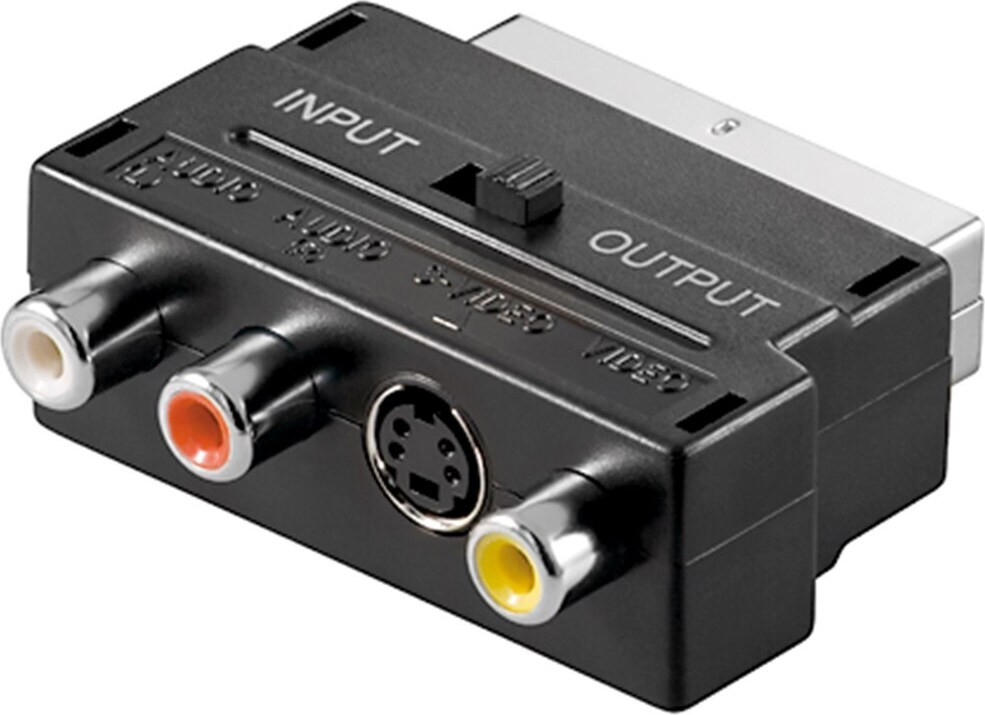 Goobay 50123 Scart naar composiet audio/video en S-video adapter, zwart, 10 stuks