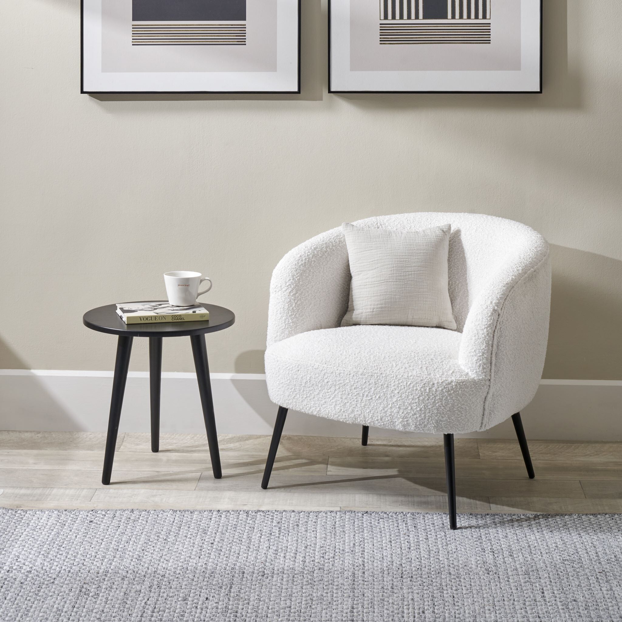 Pacific Lifestyle - Siena Bouclé Tub Chair With Black Legs
