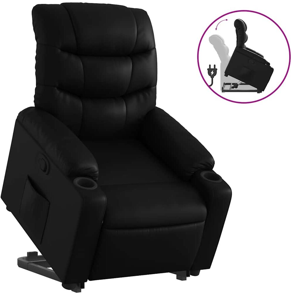 vidaXL Fauteuil inclinable Noir Similicuir