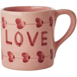 RICE Keramik Becher LOVE, 420 ml Ø 8 cm, H:9 cm