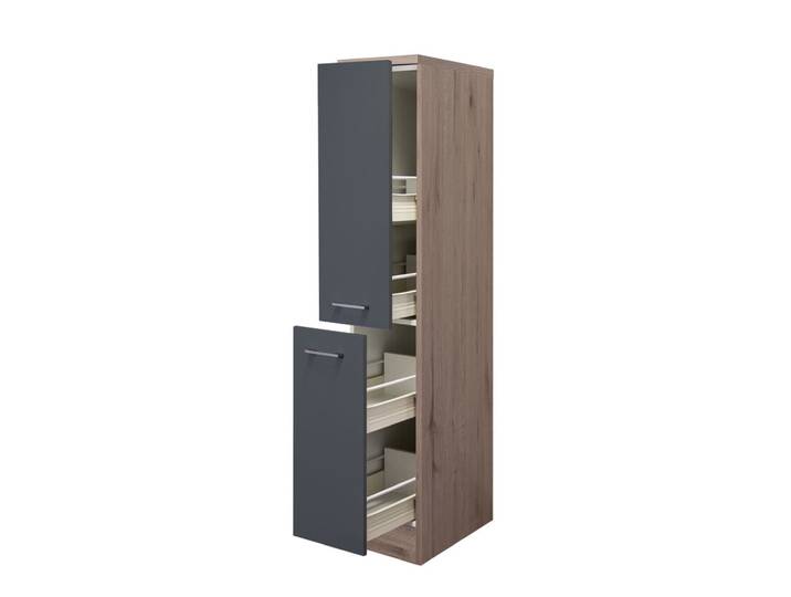 Demi-Apothekerschrank Tiago Grau/Braun 30x161x60cm