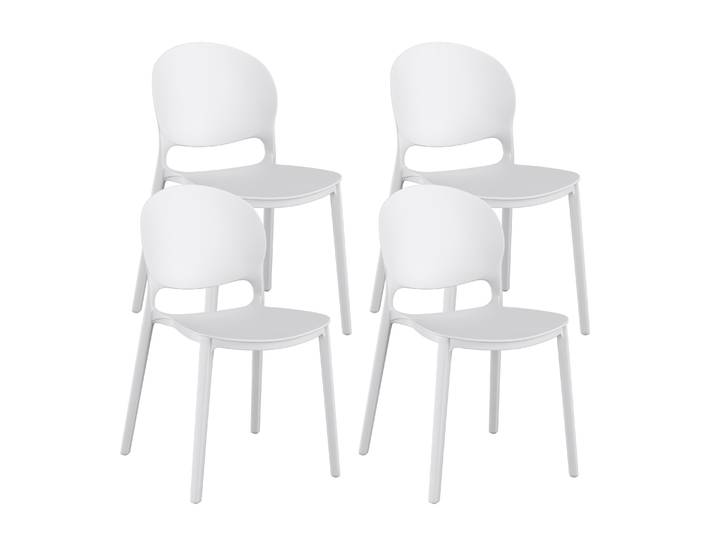 Esszimmerstuhl Gartenstuhl MORA 4er Set weiss