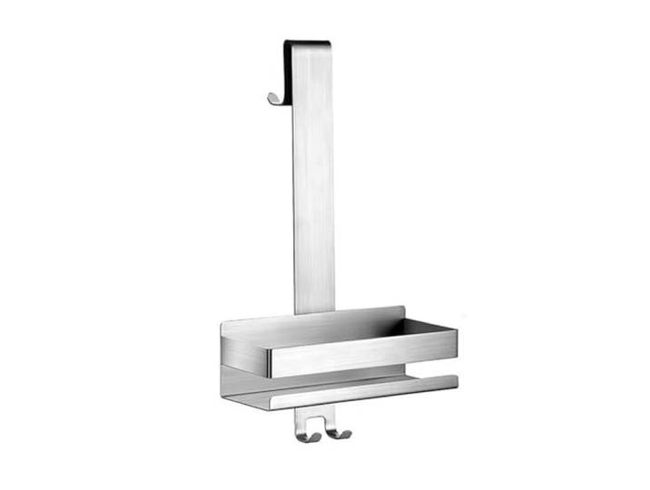 RUNZE765Z Lagerregal Hängender Duschorganisator aus Edelstahl über der Badezimmertür(Silver)