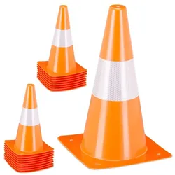 Relaxdays Pylonen 18er Set orange Weiß,Orange