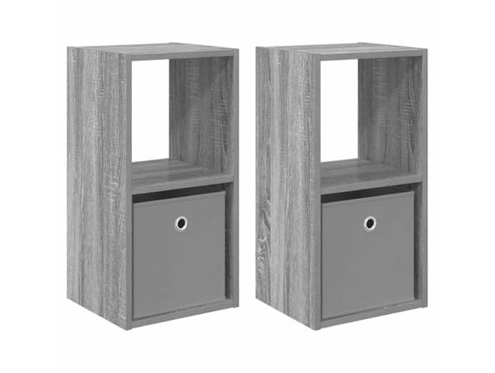 KUPTYERFG Nachttisch 2er Set Graues Sonoma 30,5 x 27 x 59,5 cm Kompakte Beistelltische fürs Schlafzimmer mit Schublade und Brettregal für strukturierten Stauraum auf kleiner Fläche.