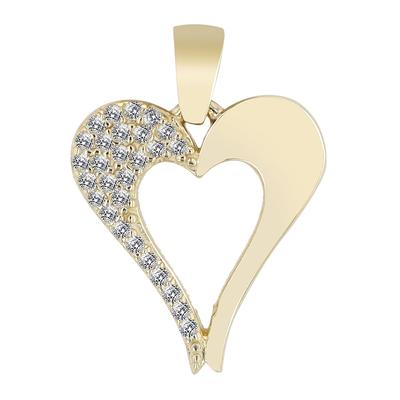 Kettenanhänger ADELIA´S "Anhänger – Herz Herzanhänger aus 333 Gold mit Zirkonia", gold, Schmuckanhänger, Damen, Gelbgold 333, Kettenanhänger, Ein Geschenk, das Freude macht