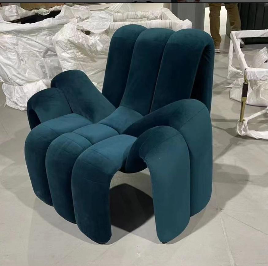 Moderne groene 1-zits fauteuil van textiel voor volwassenen