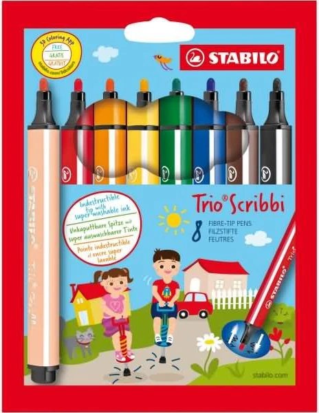STABILO Trio Scribbi PAW Patrol Filzstifte farbsortiert, 8 Pack