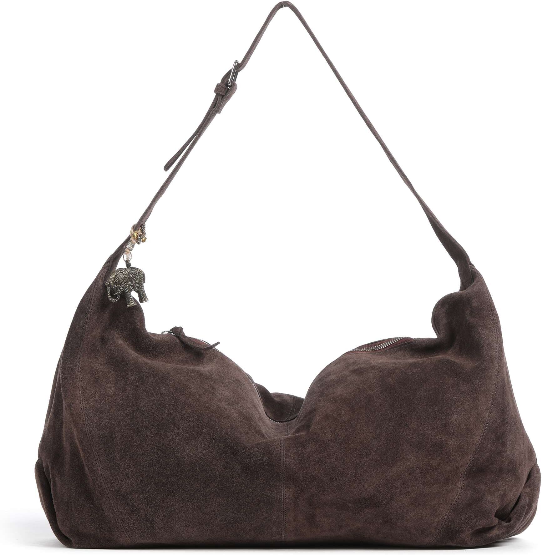 Anokhi Beuteltasche aus Leder, braun