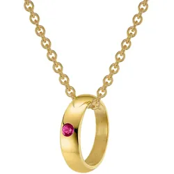 trendor 39460 Anhänger Taufring Gold 333 mit Rubin an goldplattierter Kette, 45 cm