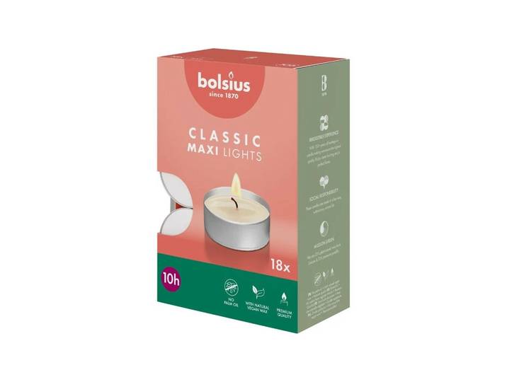 Bolsius maxi theelichten 18 stuks