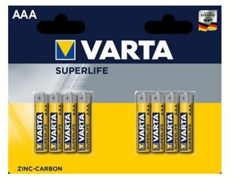 Varta SUPERLIFE AAA Wegwerpbatterijen, Zink-koolstof, 1,5 V, 8 stuks