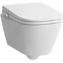 LAUFEN Cleanet Meda Wand-WC, mit Dusch-WC Aufsatz, Silent Flush, spülrandlos, Tiefspüler, 370x540mm, H604110000S002