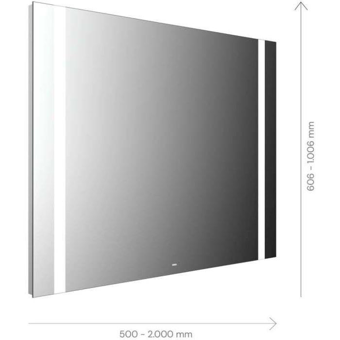 Emco Mi 500 LED-Lichtspiegel 110130006060100 1300 x 606 mm, mit 2 durchgehenden Lichtausschnitten links und rechts