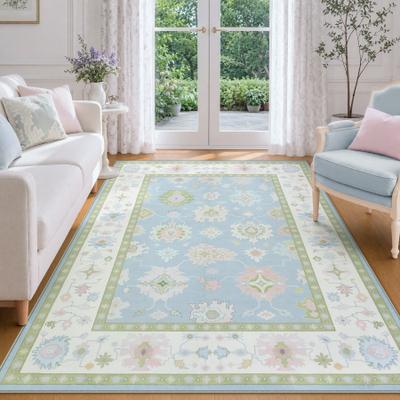 Bluebell Boho Oushak Area Rugs, Colorful Indoor Non-Slip Rugs, Washable, Soft