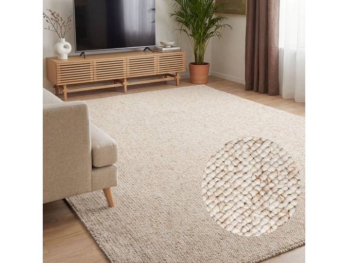 Teppich ELLE DECORATION Rocco , beige (creme), B:120cm H:10mm L:170cm, Polypropylen, Teppiche, Teppich, Läufer, waschbar, Wohnzimmer, Esszimmer, Woll-Optik