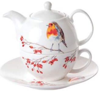 Roy Kirkham Tea for One Teapot with Tea Cup and Saucer - Robin