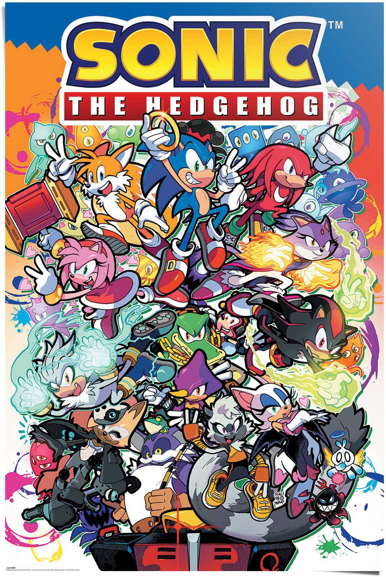 Reinders! Poster REINDERS "Sonic The Hedgehog - sonic comic characters", bunt (farbe bild(er): bunt), B:61cm H:91,5cm T:0,1cm, Papier, Bilder, Poster farbe bild(er): bunt B/H/T: 61cm x 91,5cm x 0,1cm