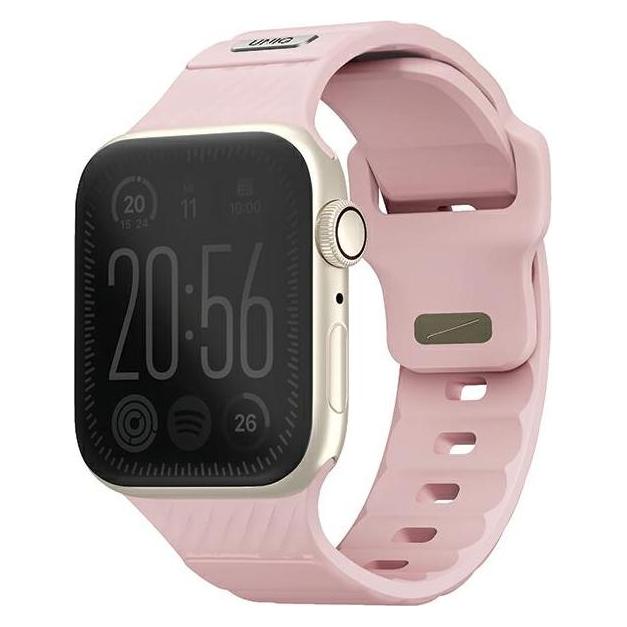 Uniq pasek Stride Apple Watch Series 1/2/3/4/5/6/7/8/9/SE/SE2 38/40/41mm FKM Rubber Strap różowy/pal (Aluminum, FKM Rubber) (8886463688533)