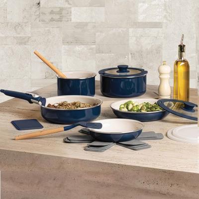 Gotham Steel 18 Piece induction Cookware Set with Removable Handles